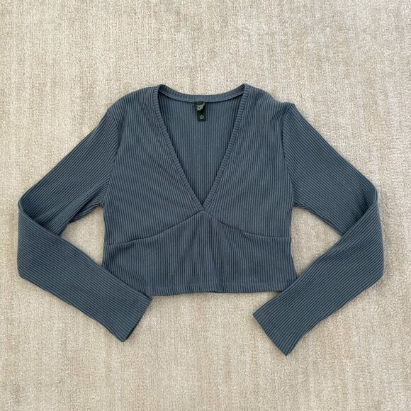 Wild Fable Ribbed Long Sleeve Crop Top XL - Picture 1 of 8